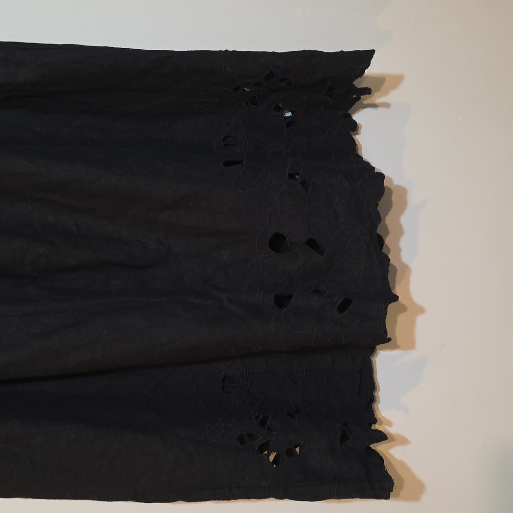 Universal Thread Black Linen Blend Midi Skirt Sz … - image 4